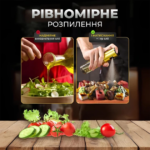 Розпилювач оливкової олії з нержавіючої сталі.Кухонна пляшка з розпилювачем для кулінарної олії зі скляною олією, яку легко використовувати та чистити, ідеально підходить для здорового приготування їжі та випічки GT-310 - Зображення 2