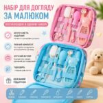 Набір для догляду за новонародженою дитиною з 13 предметів у сумочці/ Синій, Рожевий (100) AR-00157